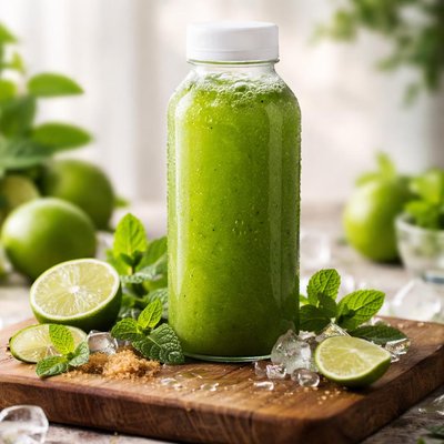 Cold pressed mint mojito juice
