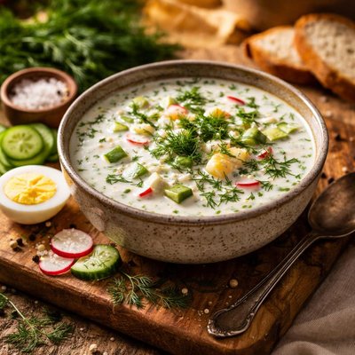 Cold soup with dill