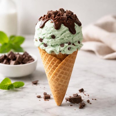 Coles mint chocolate chip ice cream cone