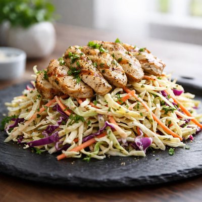 Coleslaw with grilled chicken