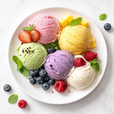 Colored ice cream