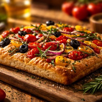 Colour focaccia