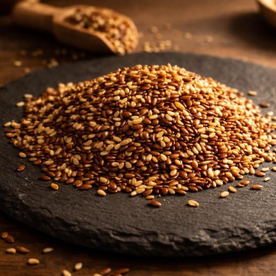 Condimento con semi di lino e sesamo