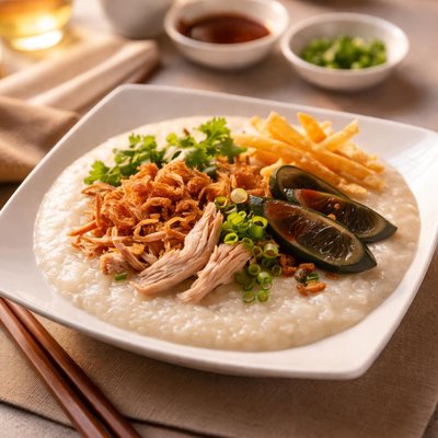 Congee with toppings