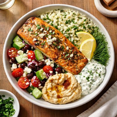 Cook unity greek roasted salmon bowl