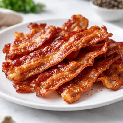 Cooked bacon strips