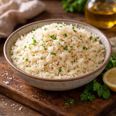 Cooked basmati rice with oil