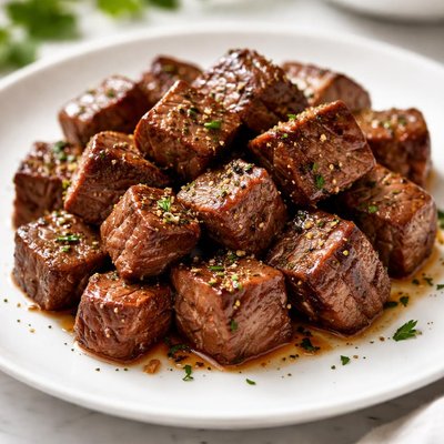 Cooked beef cubes
