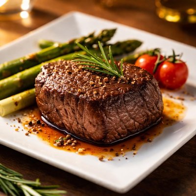 Cooked beef fillet steak