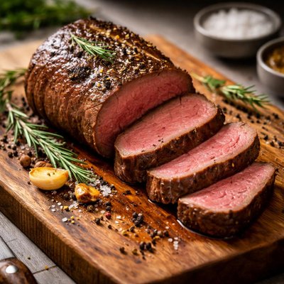 Cooked beefsteak tenderloin