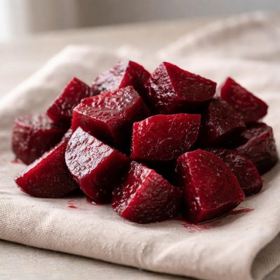 Cooked beetroot pieces