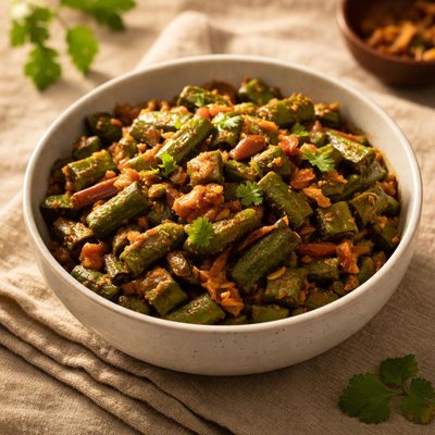 Cooked bhindi ki subji