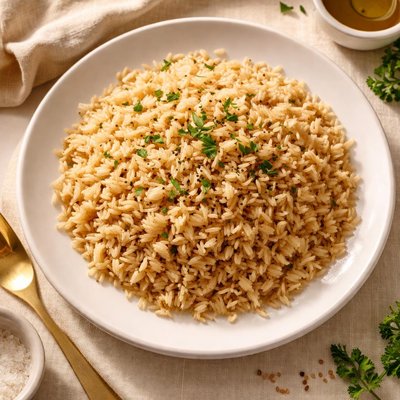 Cooked boiled brown basmati rice