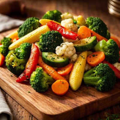 Cooked boiled vegetable