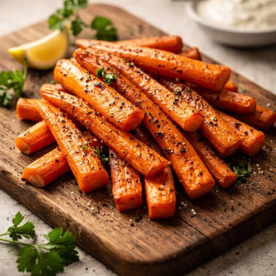 Cooked carrot sticks