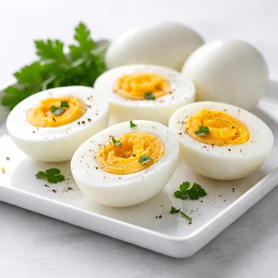 Cooked chicken eggs