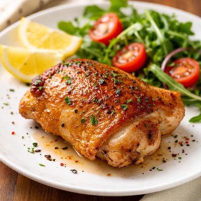 Cooked chicken thigh