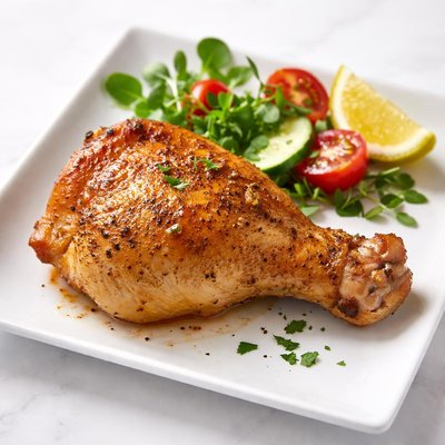 Cooked chicken thigh with bone