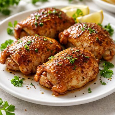 Cooked chicken thighs