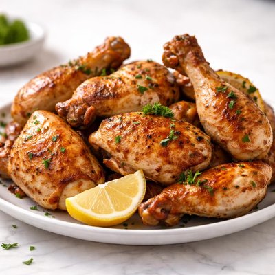 Cooked chicken with bones