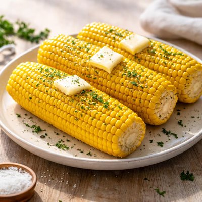 Cooked corn on the cob