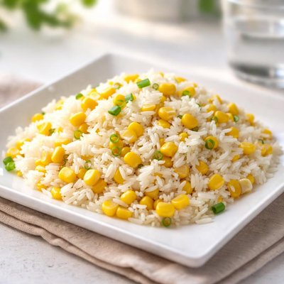 Cooked corn rice