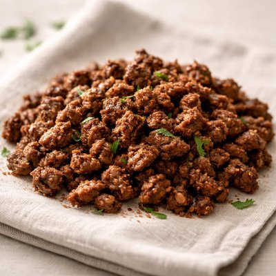 Cooked diced taco beef