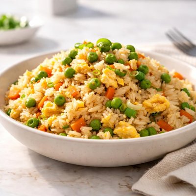 Cooked egg fried rice