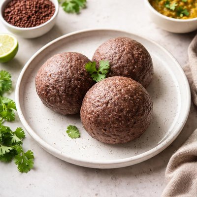 Cooked finger millet ball