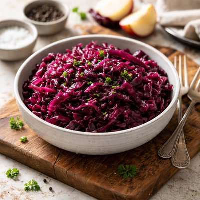 Cooked german red cabbage