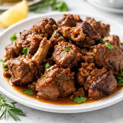Cooked goat meat