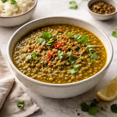 Cooked green daal