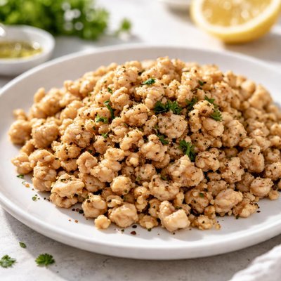 Cooked ground chicken