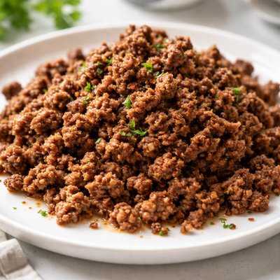 Cooked ground meat