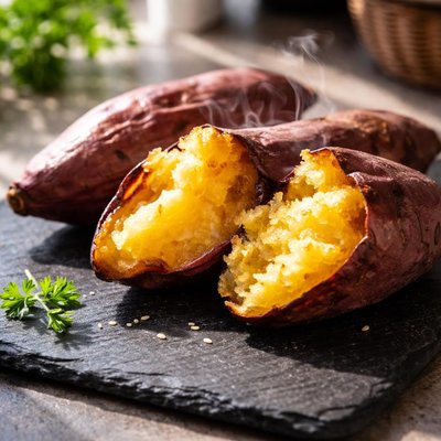 Cooked japanese sweet potato