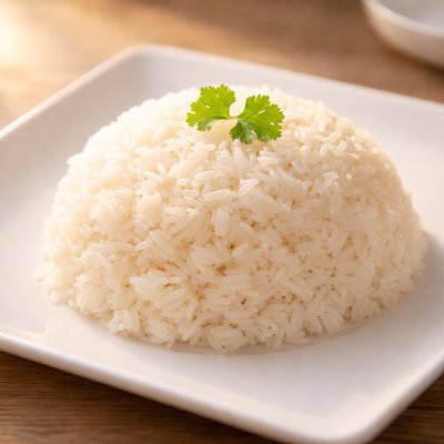 Cooked jasmine white rice