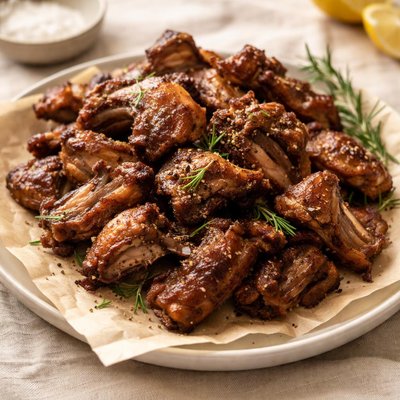 Cooked lamb shoulder chips