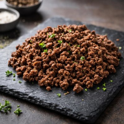 Cooked lean beef ground meat