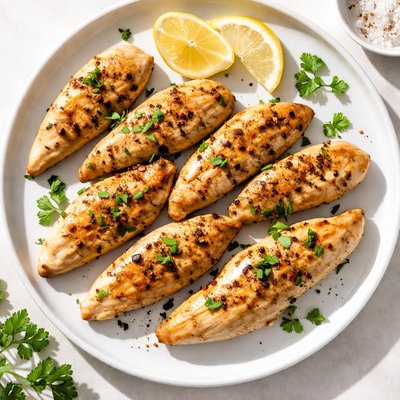 Cooked lean bio chicken innerfilet