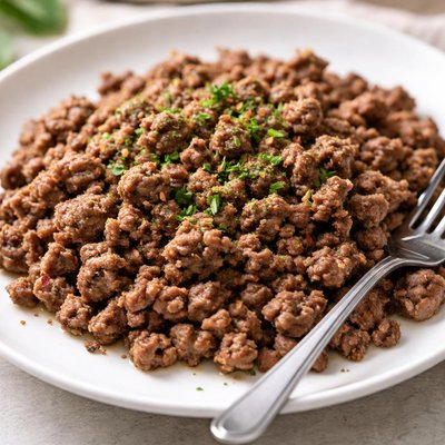 Cooked lean ground beef