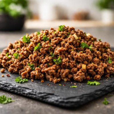 Cooked low fat mince
