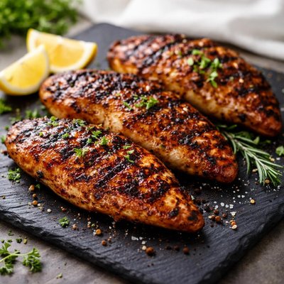 Cooked mesquite chicken