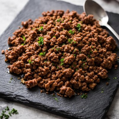 Cooked minced meet