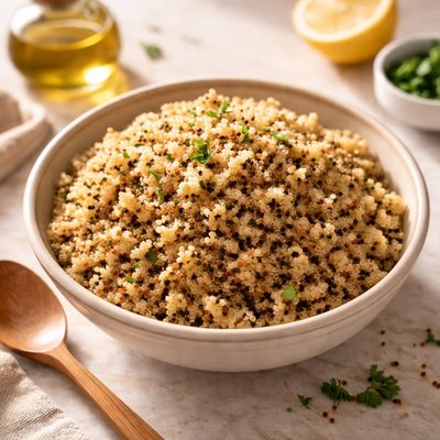 Cooked organic quinoa