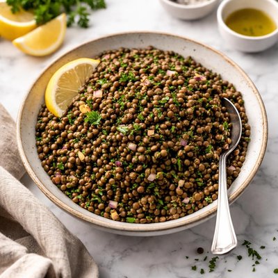 Cooked puy lentils