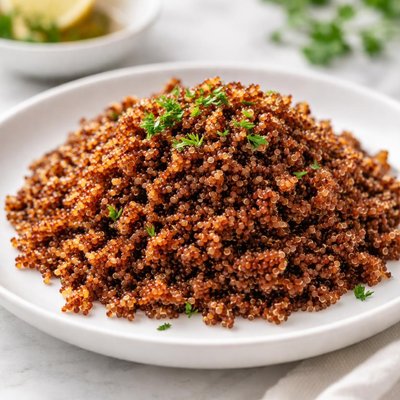 Cooked red quinoa