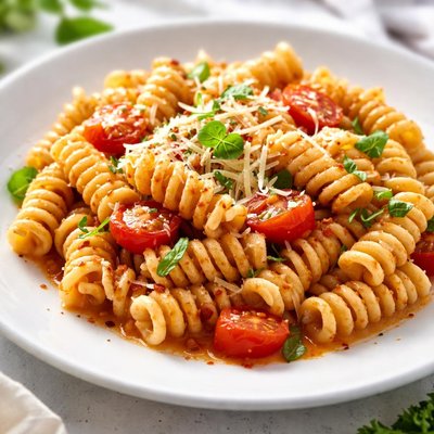 Cooked rotini pasta