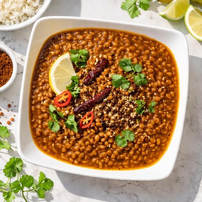 Cooked sabut masoor daal