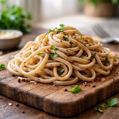 Cooked semi-whole rice pasta