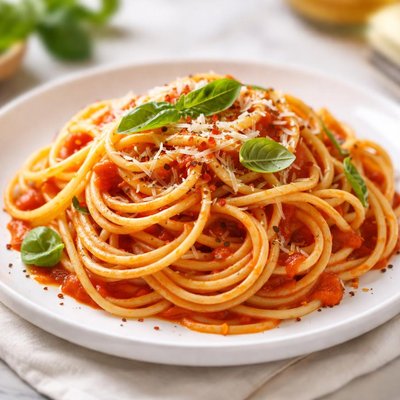 Cooked spaghetti pasta